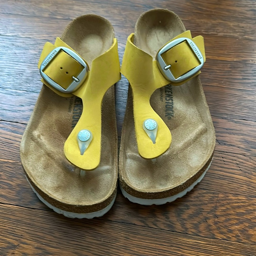Birkenstock gizeh leather popcorn sandals size 42 11 reg width soft footbed